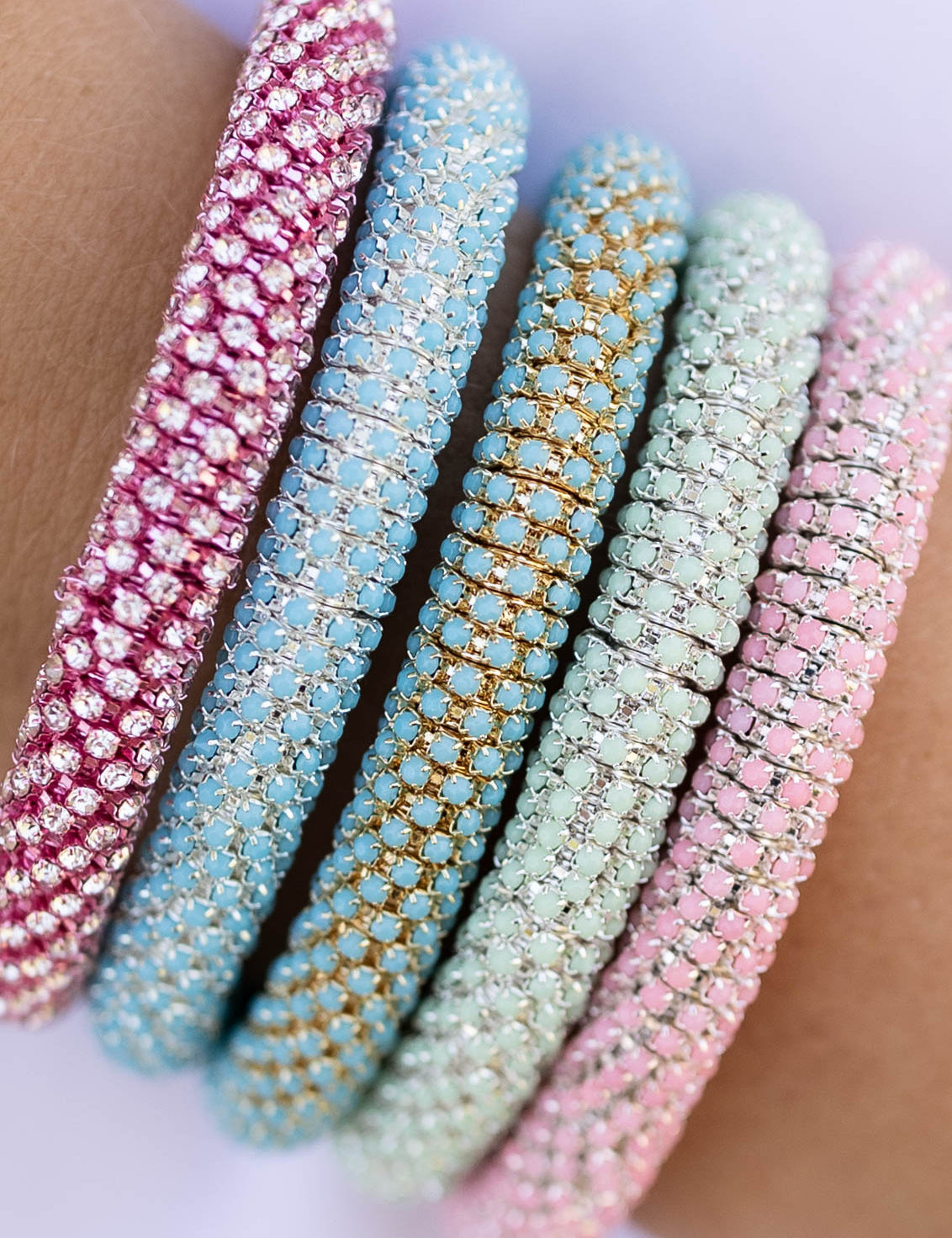 Tate Crystal Stretch Bracelets - 5 Styles