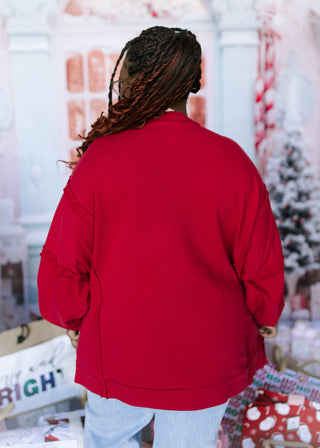 Eve Festive Corduroy Patch Pullover - HOLIDAY CHEER