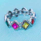 Mika Rainbow Crystal Stretch Bracelet
