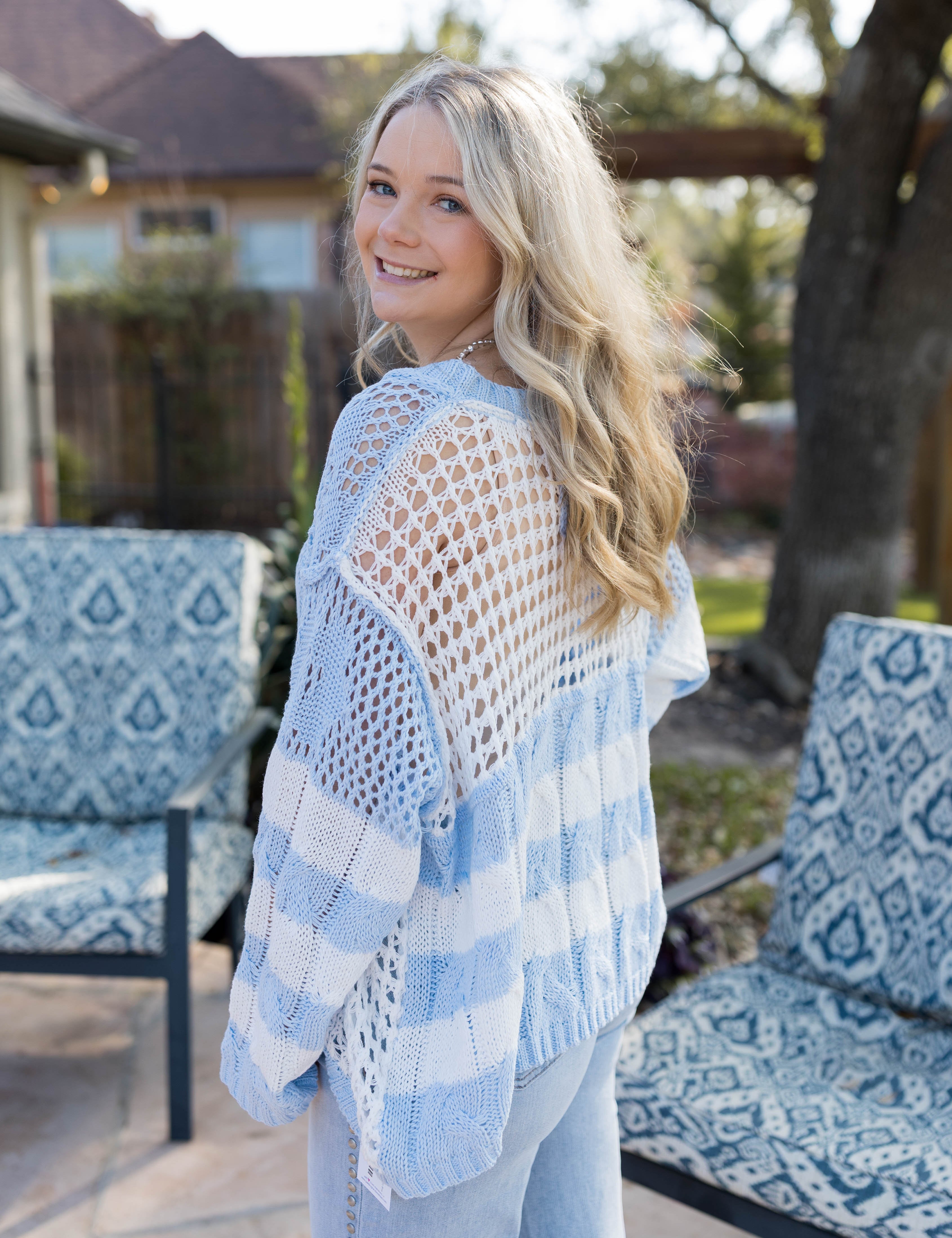 Out Of Office Energy Sweater - Sky Blue