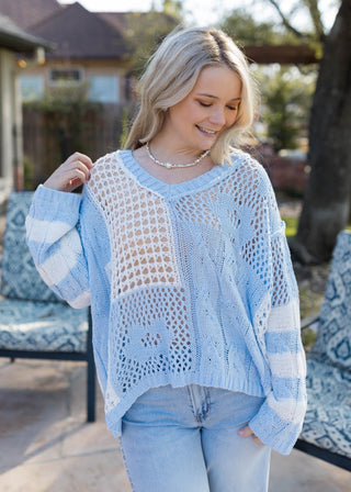 Out Of Office Energy Sweater - Sky Blue