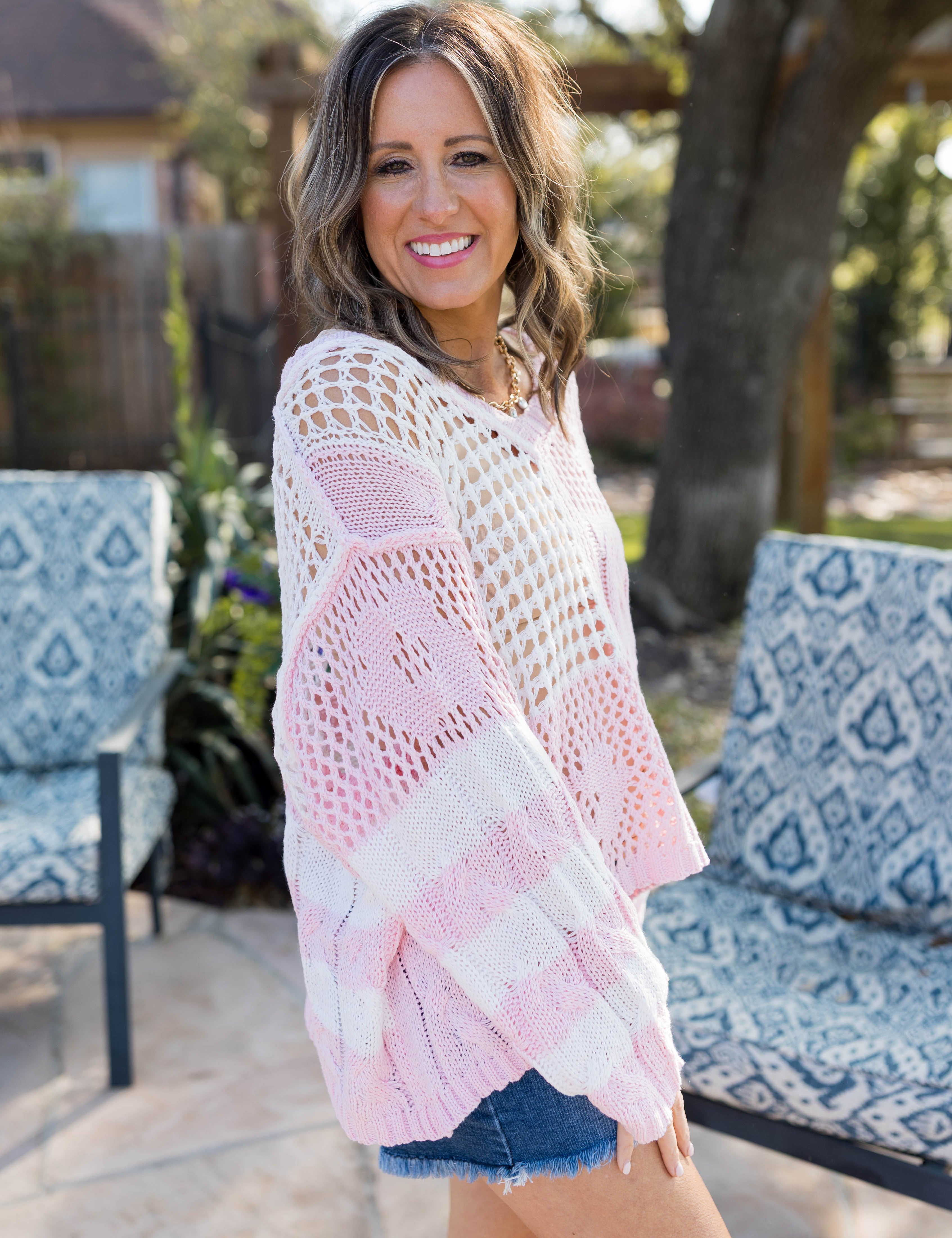 Out Of Office Energy Sweater - Soft Pink