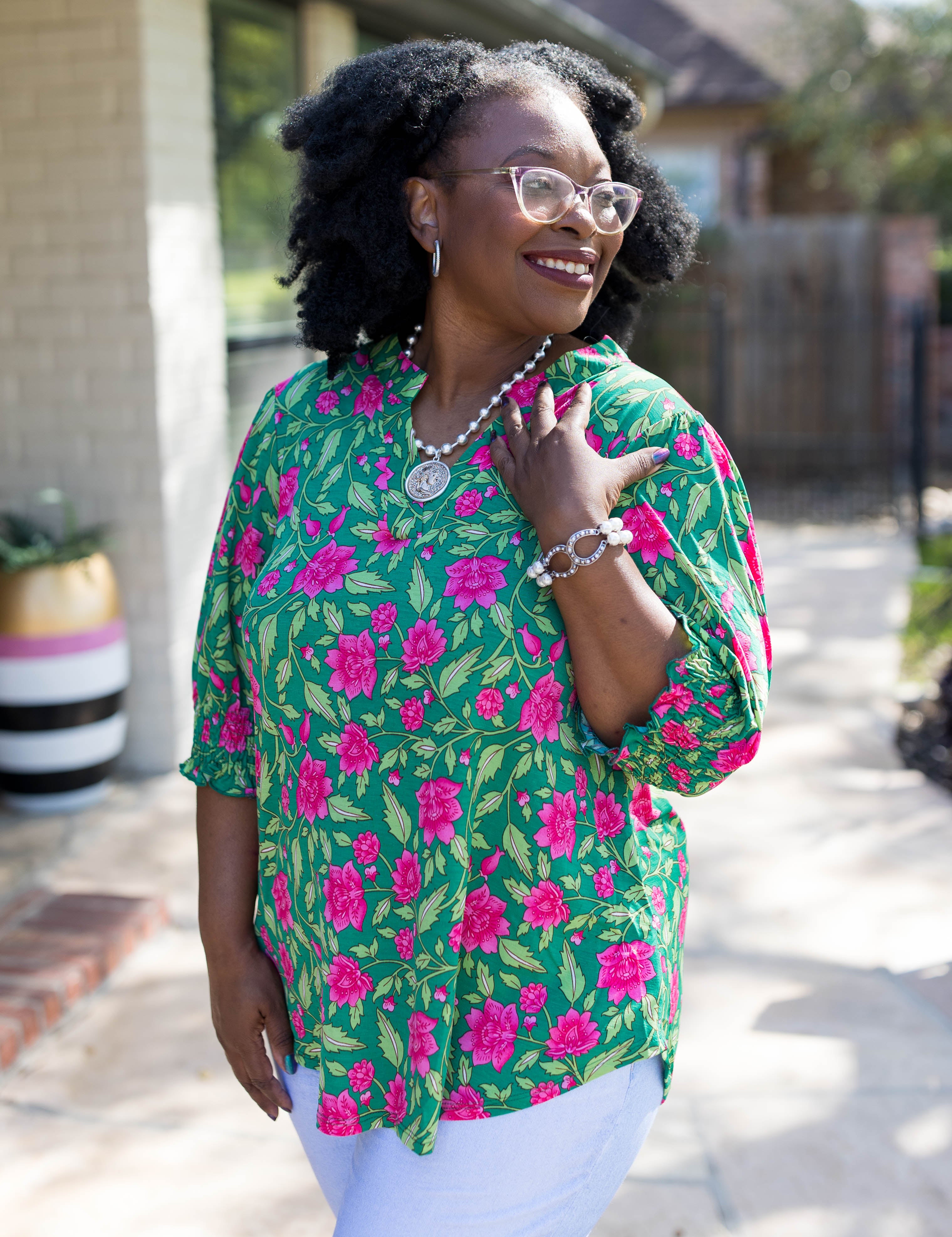 Dear Scarlett Your Side Of Town Lizzy Smocked Top