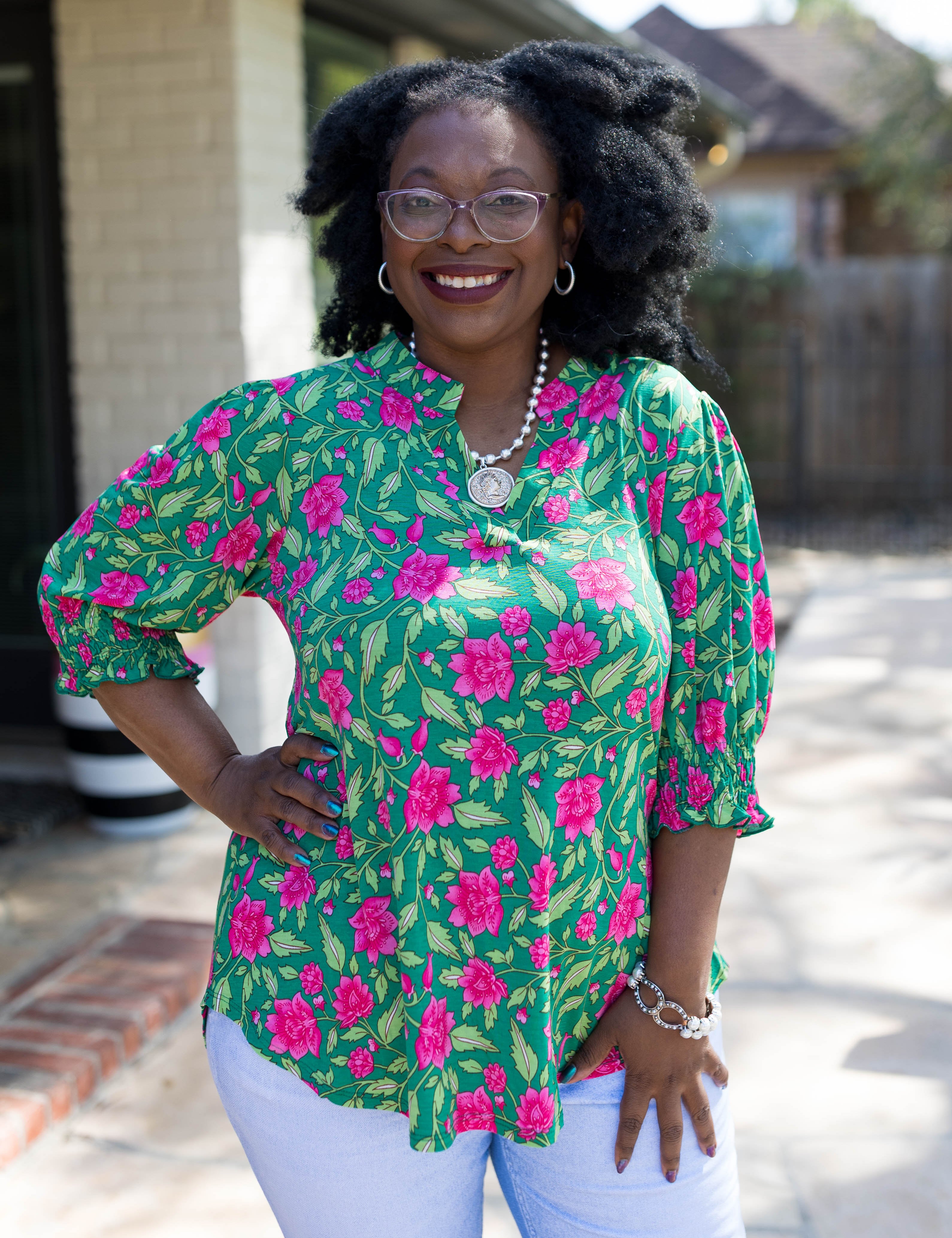 Dear Scarlett Your Side Of Town Lizzy Smocked Top