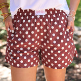 PREORDER- Easy Win Polka Dot Boxer Shorts- Maroon
