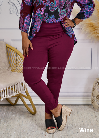 26" Chic Solid Skinny Pant - Fall Colors