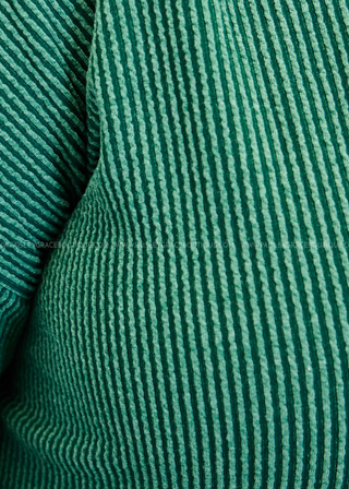 Meredith Ribbed Cardigan - Hunter Green