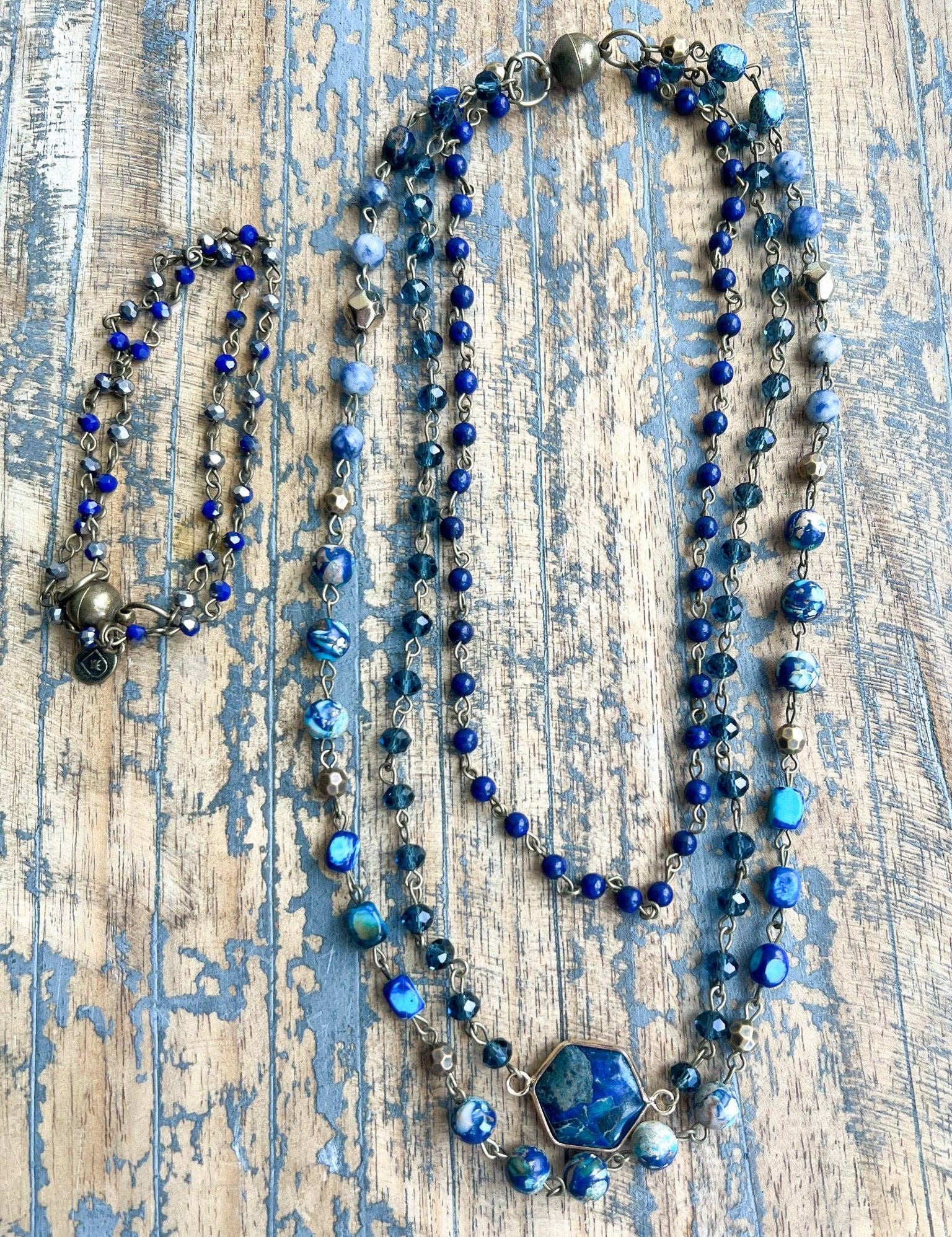 Janet Layered Multi-Wear Necklace - Blue