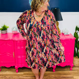Empire Waist Multicolor Midi Dress - LAST ONES FINAL SALE
