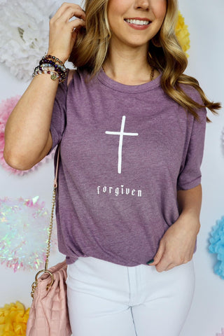 Forgiven Heather Violet Tee - PREORDER