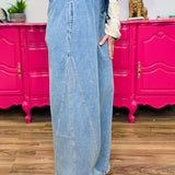 Light Denim Wide Leg Pants - FINAL SALE