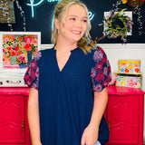 Navy Meadow Top