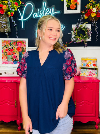 Navy Meadow Top