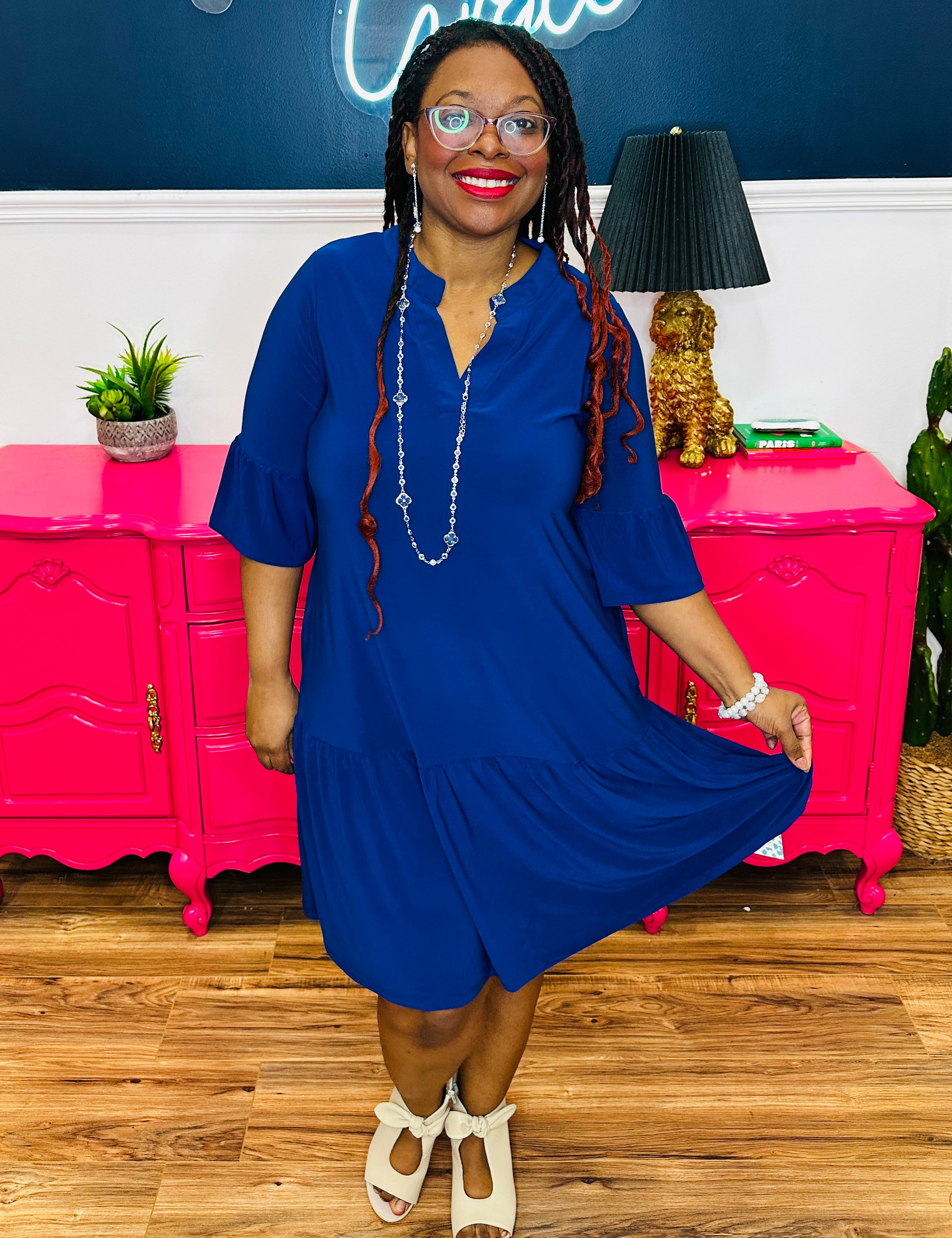 Dear Scarlett Lizzy Sunday Dress - Navy - FINAL SALE