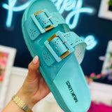 Grand Cayman Slide Sandals - Turquoise