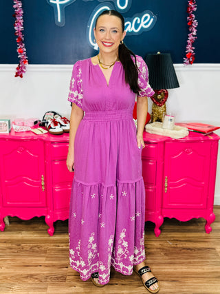 Berry Meadow Maxi Dress