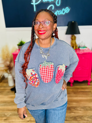 Berry Patchwork Sweatshirt