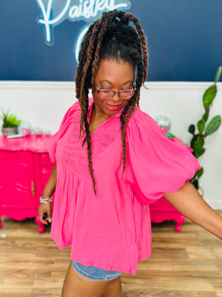 Talk To You Top - Coral Pink - FINAL SALE