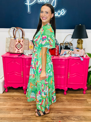 Verdant Tide Maxi Dress