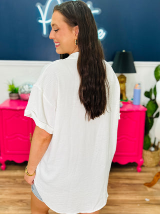 Sunday Swoon Top - White - FINAL SALE