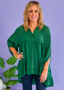 Meant To Be Together Top - Forest Green - FINAL SALE