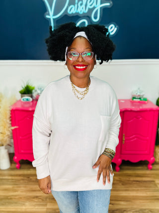 Lori Drop Shoulder Oversized Sweater - Sand Beige