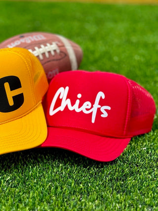 Chiefs Script Red Trucker Cap by Randi Mahomes