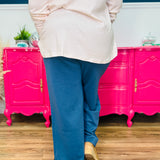 Ainsley Scuba Drawstring Pants - Dusty Blue - LAST ONES FINAL SALE
