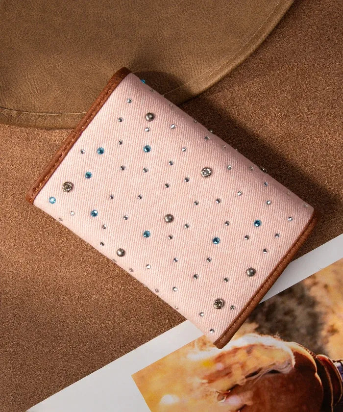 Wrangler Rhinestone Trifold Wallet - Pink