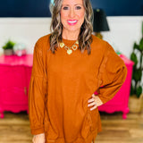 Long Sleeve Top - Rust - LAST ONES FINAL SALE