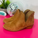 Bluffin Tobacco Faux Suede Booties By Corkys - FINAL SALE