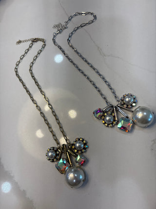 Poppy Pearl Charm Necklace - 2 Colors