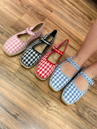 Fallon Red Gingham Mary Jane Flats