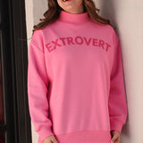 Extrovert Mock Neck Pullover - Pink