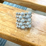 Silver & Crystal Adjustable Ring