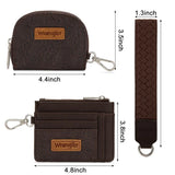 Wrangler Floral Tooled 2‑Piece RFID Wallet Set - Coffee
