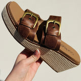 Manifest Wedge Sandals by Corkys - Cognac