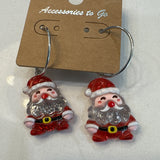 Acrylic Santa Earrings - FINAL SALE