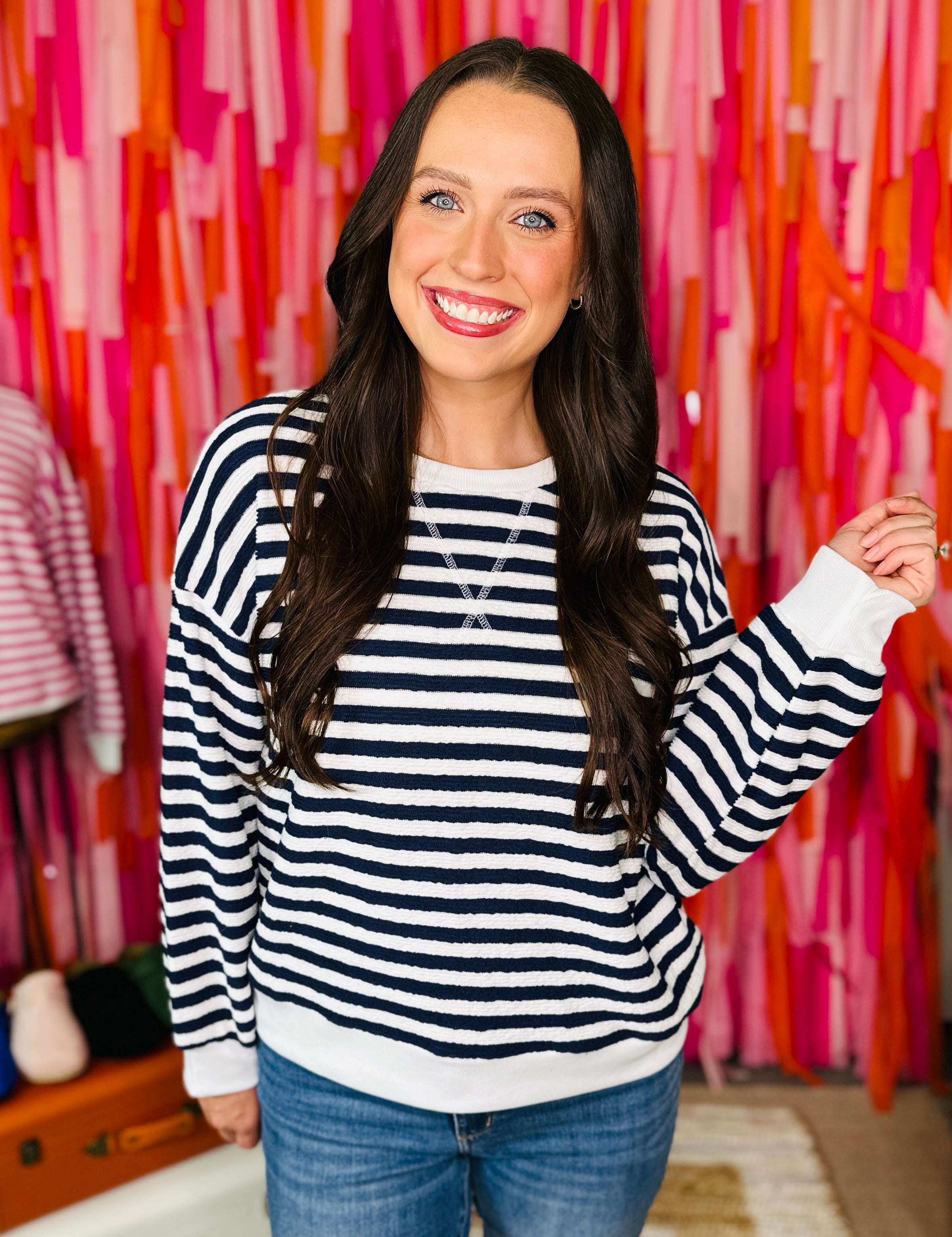 Simply Striped Top - Navy
