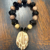 Black/Bronze Stretch Bracelet - PREORDER