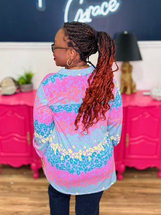 DEAL - Dear Scarlett Lizzy Top In Lilac Multi Animal Print