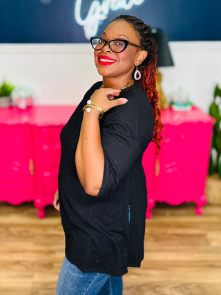 Short Sleeve Top - Black