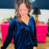 DEAL Long Sleeve Velvet Double Layered Back Tunic - FINAL SALE