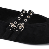 All Eyes On Me Black Faux Suede Flats by Corkys - PREORDER