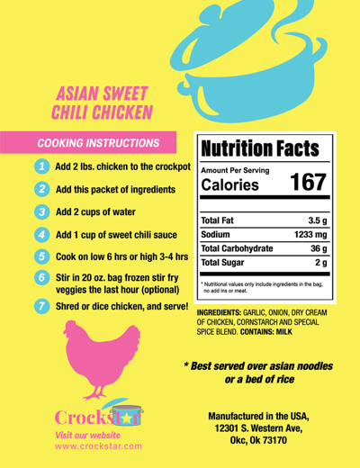 PREORDER -  Crockstar - Asian Sweet Chili Chicken