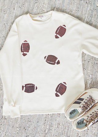 Football Season Sequin Sweatshirt - GAMEDAY