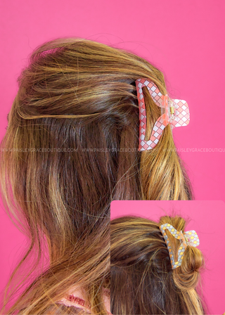 Checkered Claw Hair Clip - 2 Colors