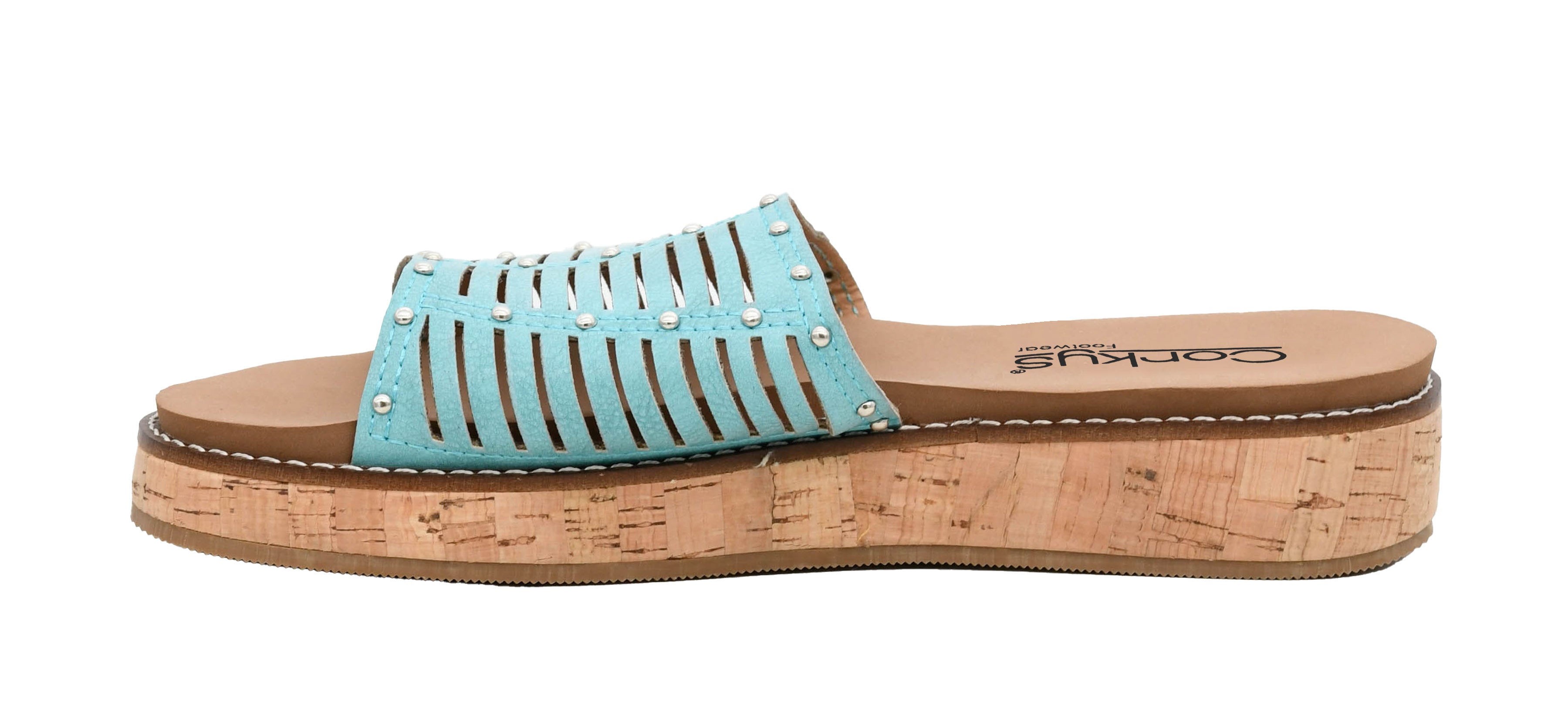 At Ease Sandals - Turquoise by Corkys