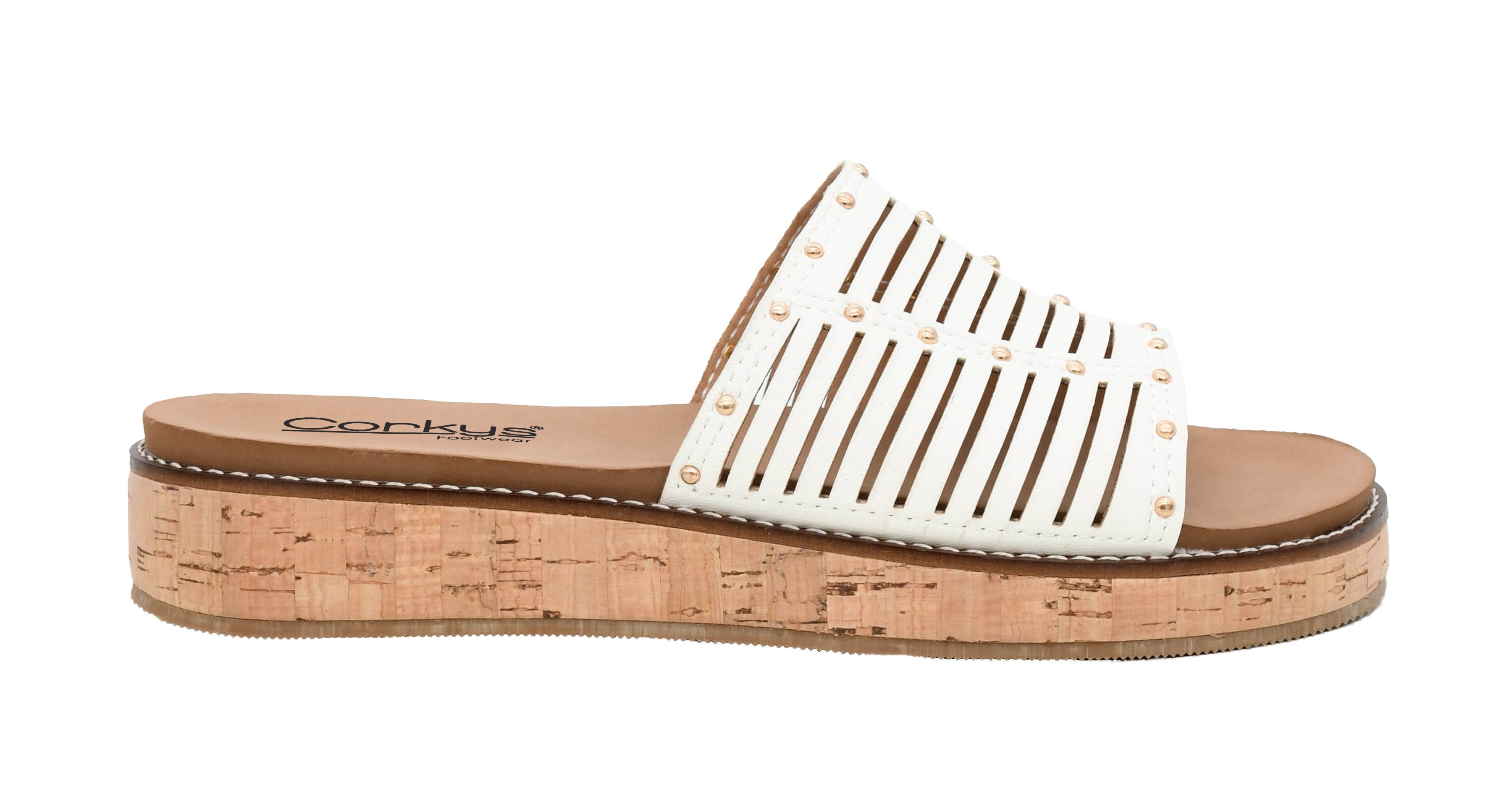 At Ease Sandals - White by Corkys