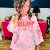 Floral Print Mix Washed Hooded Pullover - FINAL SALE